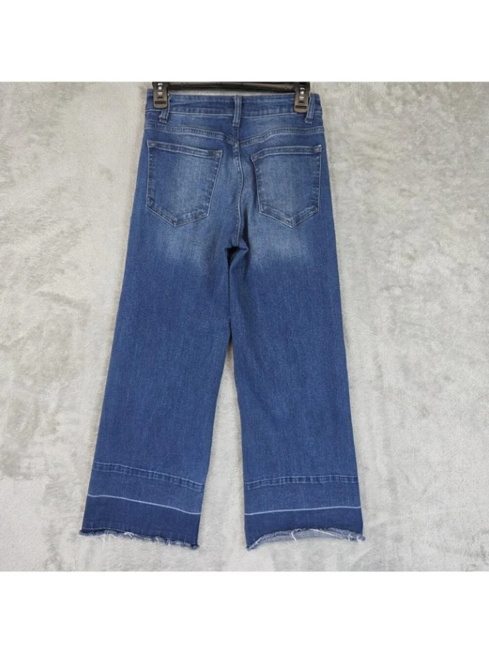 Warp + Weft ICN Incheon Wide Leg Jeans Womens 26 Blue Med Wash High Rise Crop - Picture 6 of 16